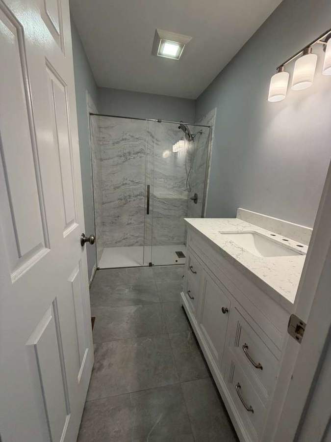Bathroom after remodel - vanity and fixtures
