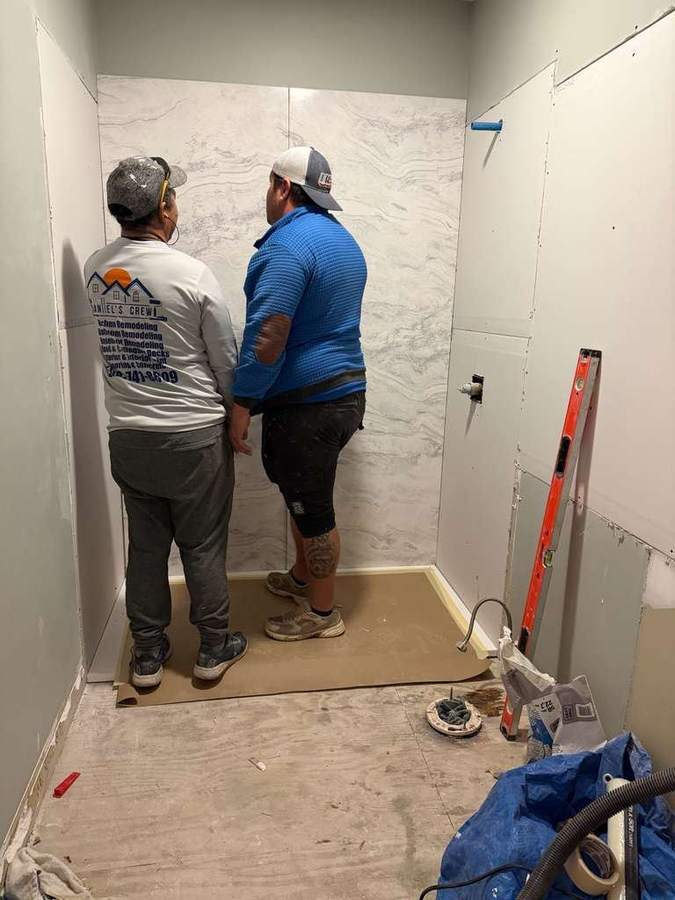 Bathroom during remodel - waterproofing