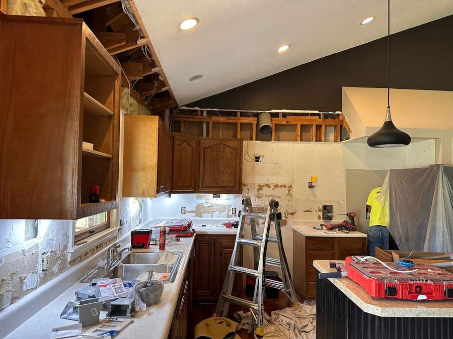 Kitchen during remodel - framing